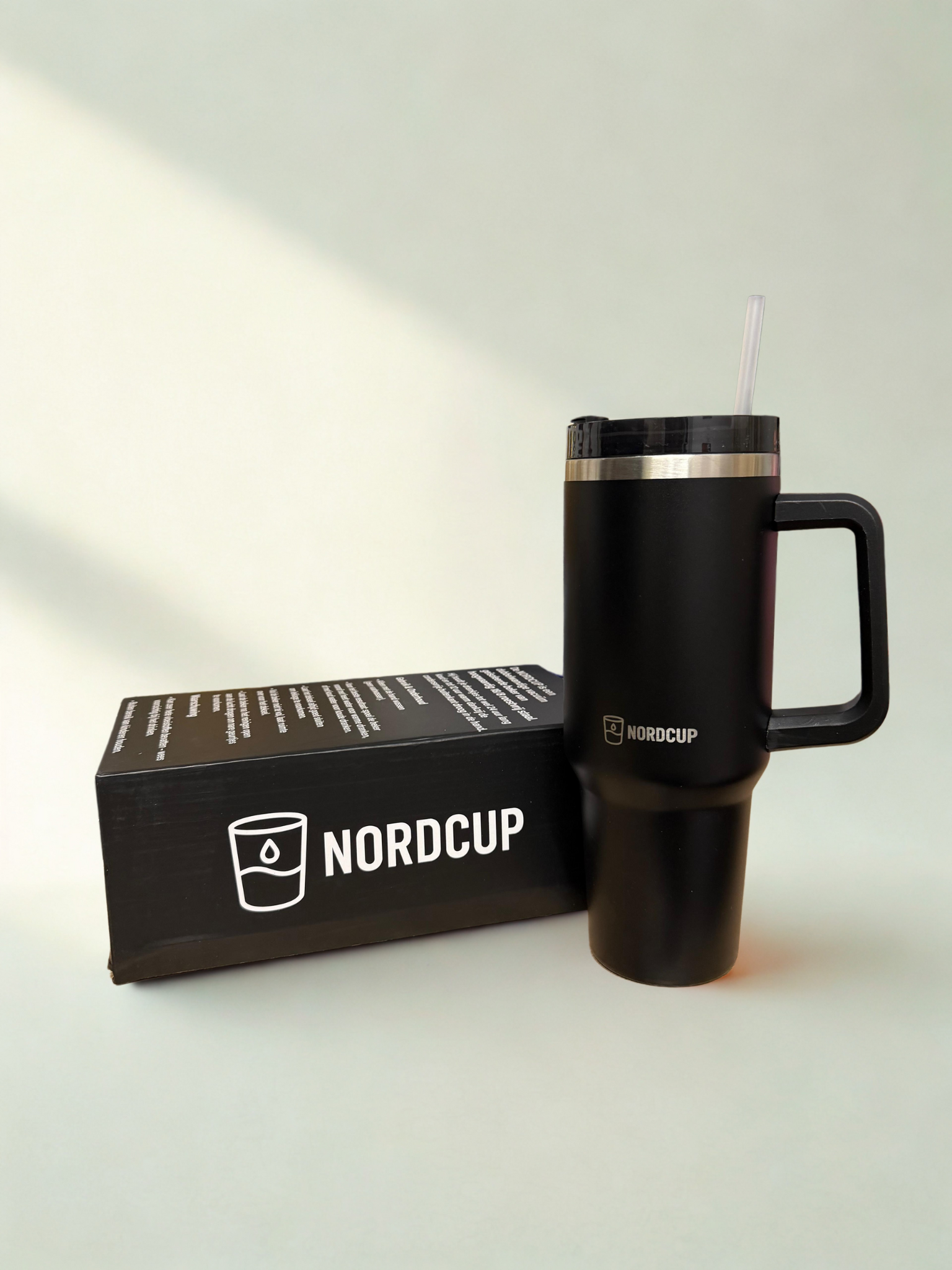 Nordcup RVS Thermosbeker 1,18 liter – met rietje & handvat