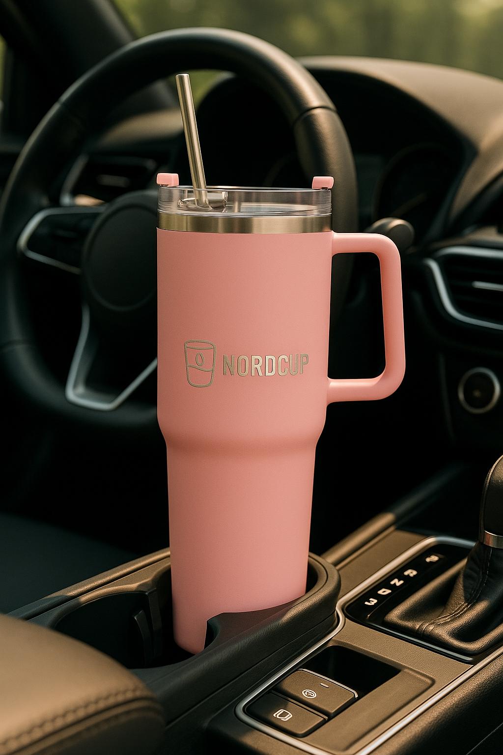 Nordcup RVS Thermosbeker 1,18 liter – met rietje & handvat
