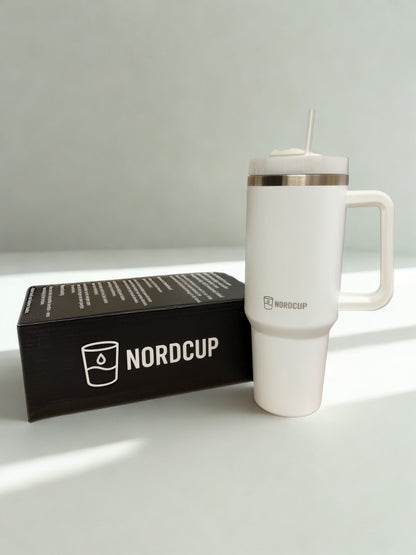 Nordcup RVS Thermosbeker 1,18 liter – met rietje &amp; handvat