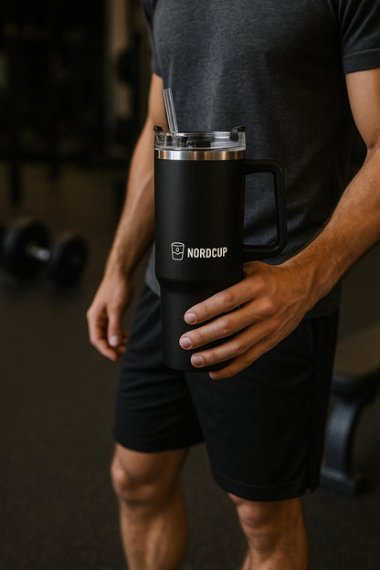 Nordcup RVS Thermosbeker 1,18 liter – met rietje &amp; handvat