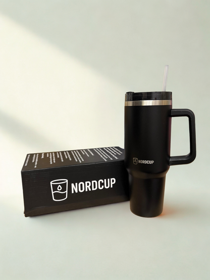 Nordcup RVS Thermosbeker 1,18 liter – met rietje &amp; handvat