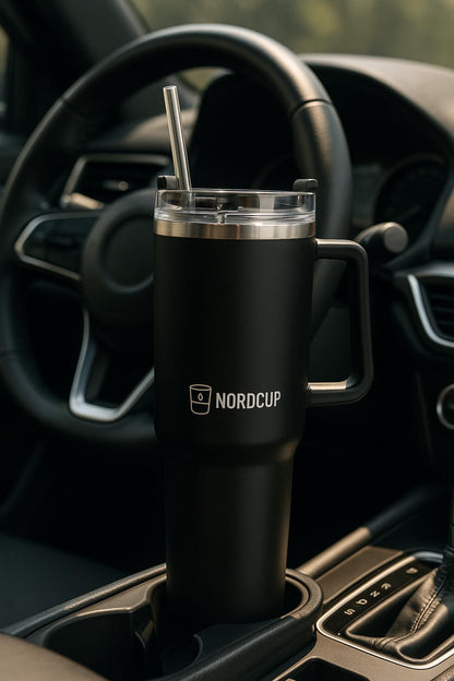 Nordcup RVS Thermosbeker 1,18 liter – met rietje &amp; handvat