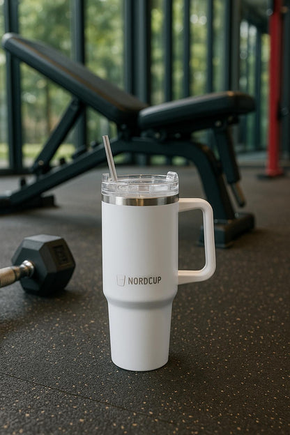 Nordcup RVS Thermosbeker 1,18 liter – met rietje &amp; handvat